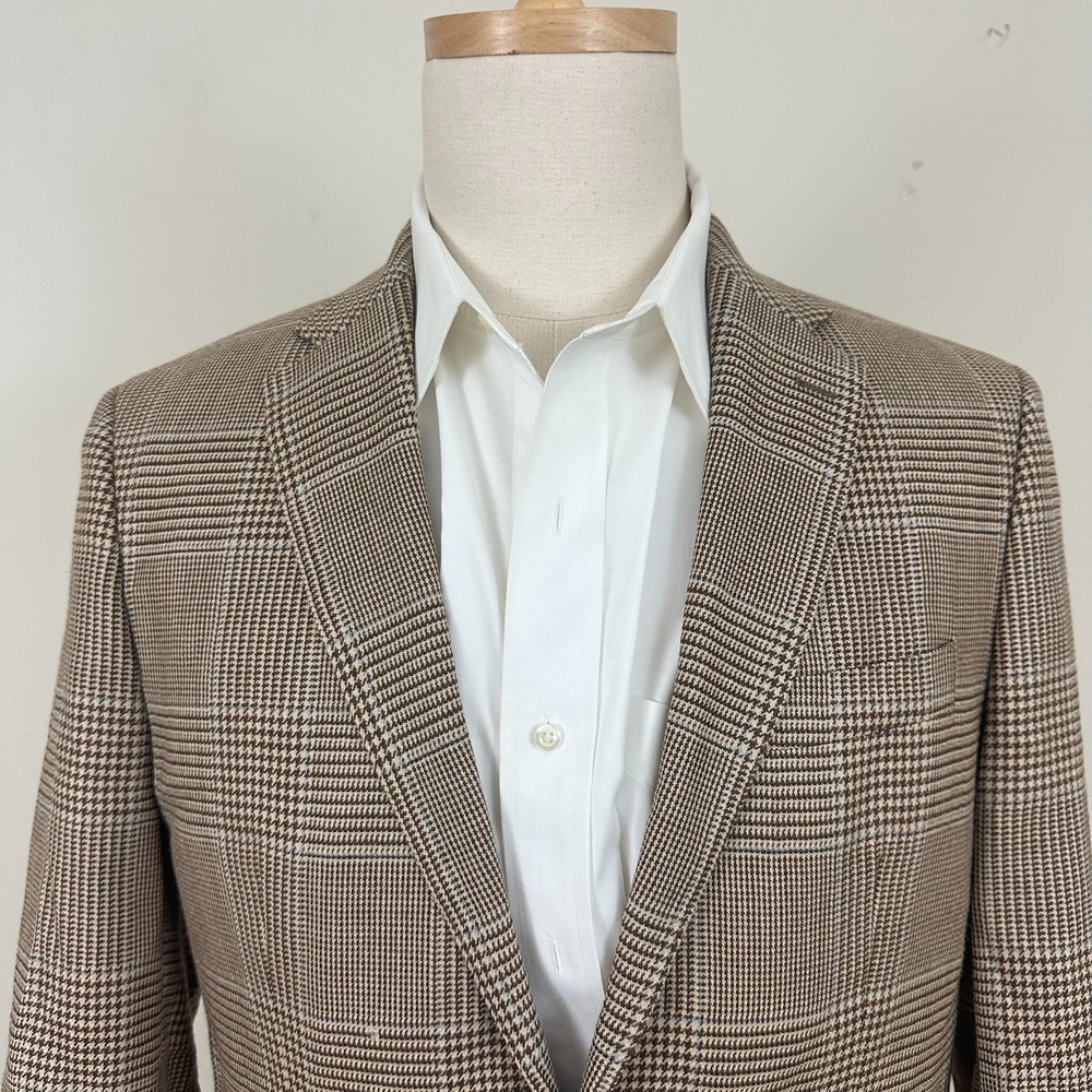 Lauren Ralph Lauren Sport Coat Brown Houndstooth Academia Slim Fit Mens 40R Read